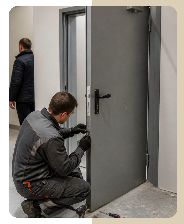 Ремонт противопожарной двери в Ачинске по цене 6585 р. | Дверной